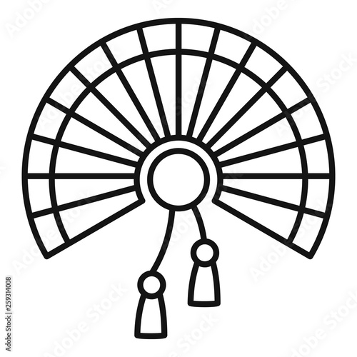 Handheld fan icon. Outline handheld fan vector icon for web design isolated on white background