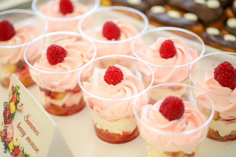 Pink cupcakes with strawberries Pink cupcakes with strawberries