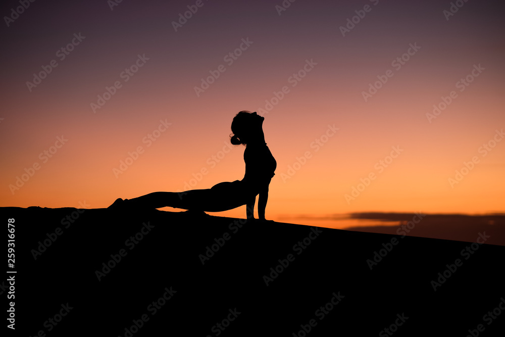 Yogi Master Silhouette on the beach