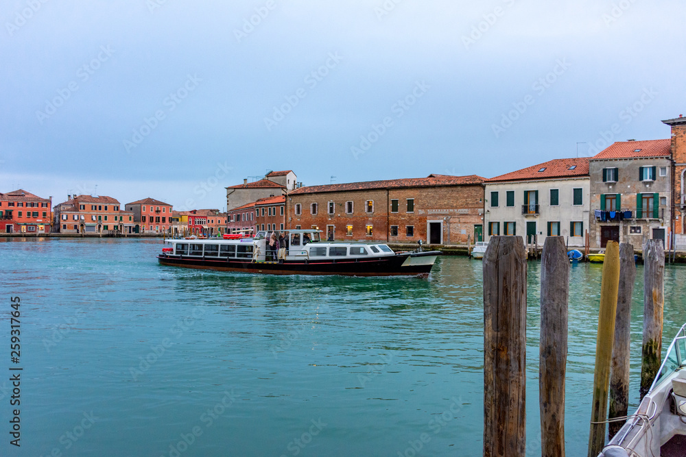 4K Venice, view of the main channel of the island of Murano