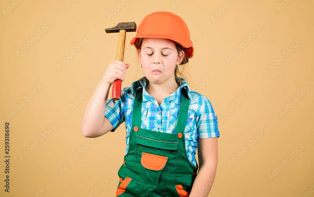 Initiative child girl hard hat helmet builder worker. Tools to improve yourself. Child care development. Builder engineer architect. Future profession. Kid builder girl. Build your future yourself Initiative child girl hard hat helmet builder worker. Tools to improve yourself. Child care development. Builder engineer architect. Future profession. Kid builder girl. Build your future yourself