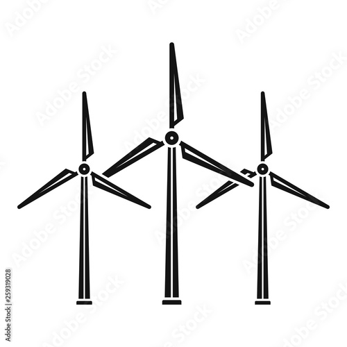 Wind turbine eco station icon. Simple illustration of wind turbine eco station vector icon for web design isolated on white background