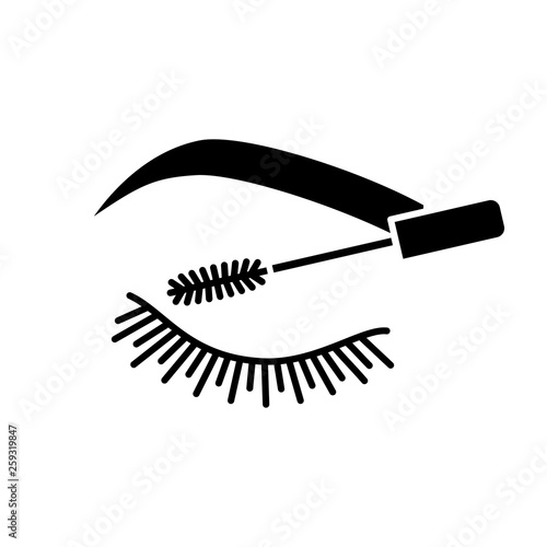 Eyelash mascara glyph icon