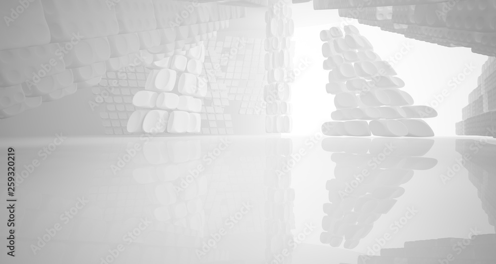 White smooth abstract architectural background. 3D illustration and rendering White smooth abstract architectural background. 3D illustration and rendering