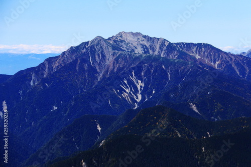 南アルプス塩見岳山頂から　南アルプス北部　仙丈岳　を望む photo