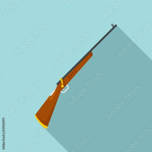 Old hunting rifle icon. Flat illustration of old hunting rifle vector icon for web design