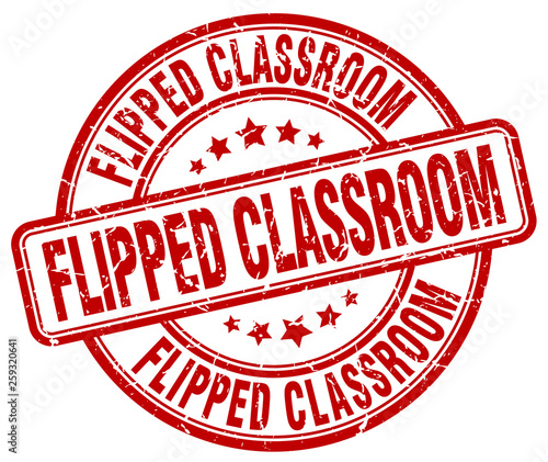 flipped classroom red grunge stamp