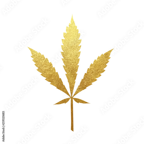 Gold cannabis leaf vector