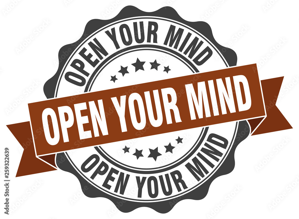 Fototapeta premium open your mind stamp. sign. seal