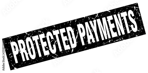 square grunge black protected payments stamp