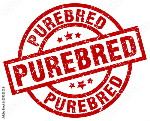 purebred round red grunge stamp