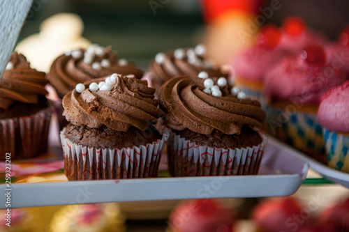 Pastry shop with variety of  muffins photo