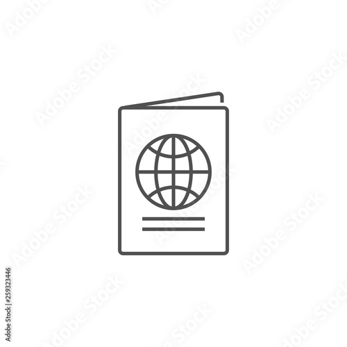 Passport Related Vector Line Icon.