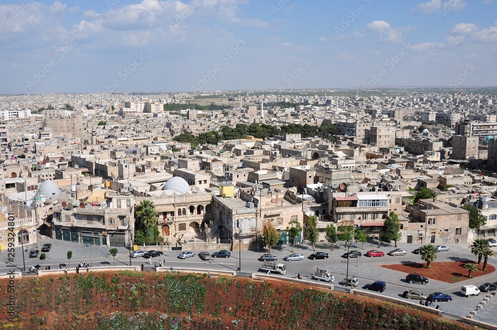 View of Aleppo from the fortress of Aleppo.