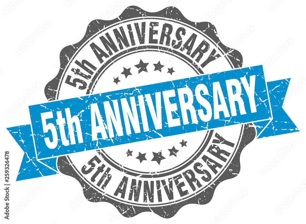 Obraz premium 5th anniversary stamp. sign. seal