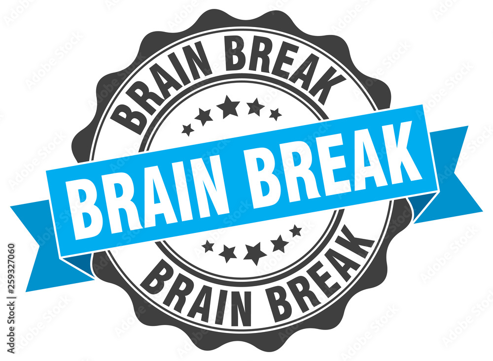 Fototapeta premium brain break stamp. sign. seal