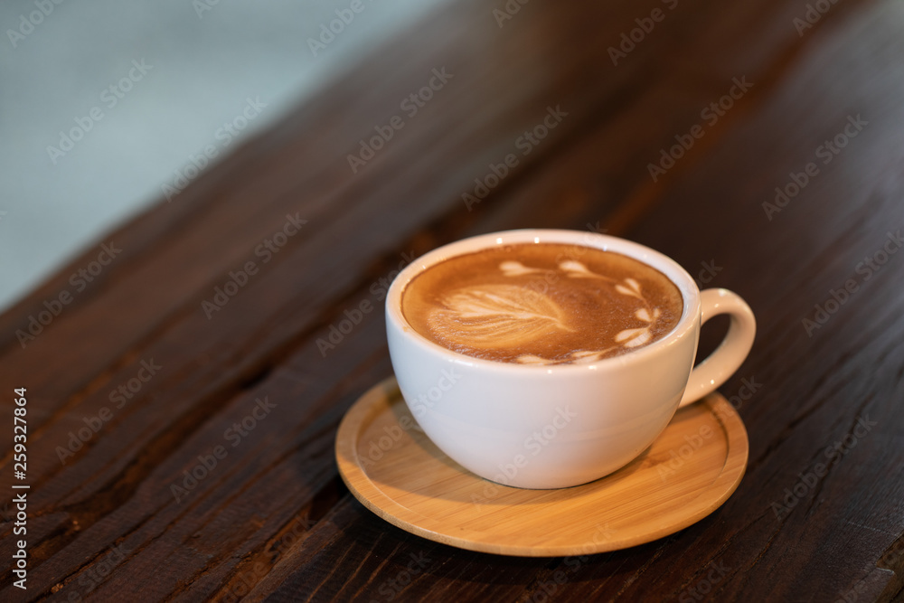 Backgrounds of Latte coffee, Coffee cup latte art in shop. Backgrounds of Latte coffee, Coffee cup latte art in shop.