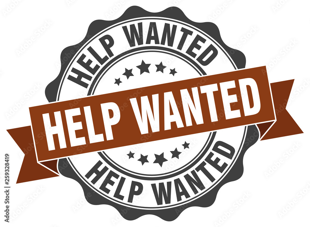 Fototapeta premium help wanted stamp. sign. seal