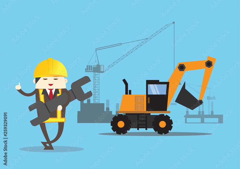 Technician worker work on site for construction Technician worker work on site for construction