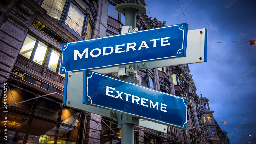 Street Sign Moderate versus Extreme