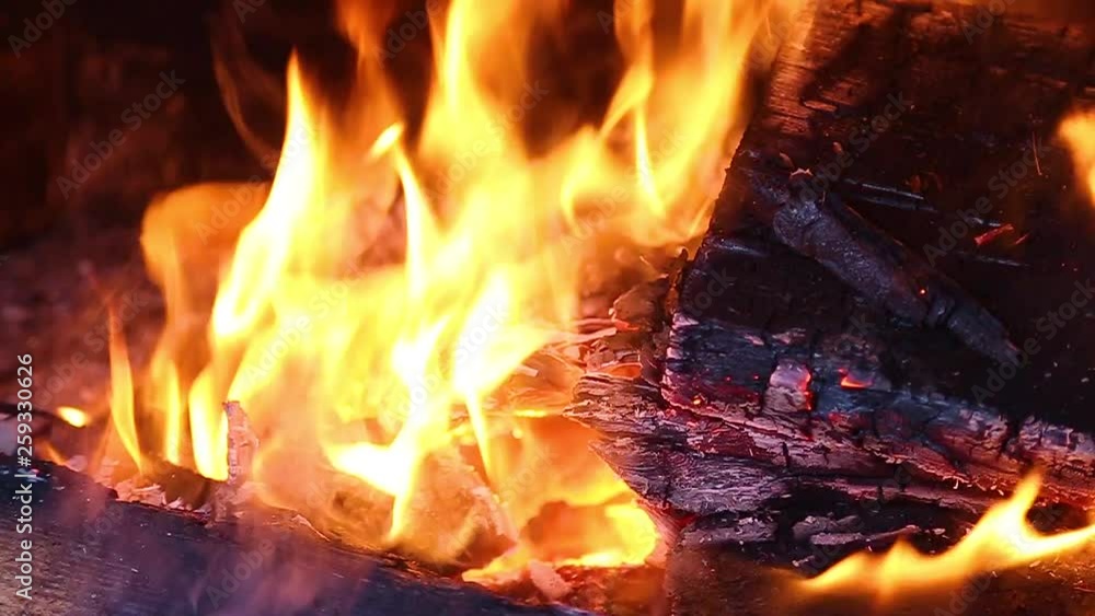 Closeup view of bright cozy burning fire inside of fireplace. Slow motion. Hd video footage. Closeup view of bright cozy burning fire inside of fireplace. Slow motion. Hd video footage.