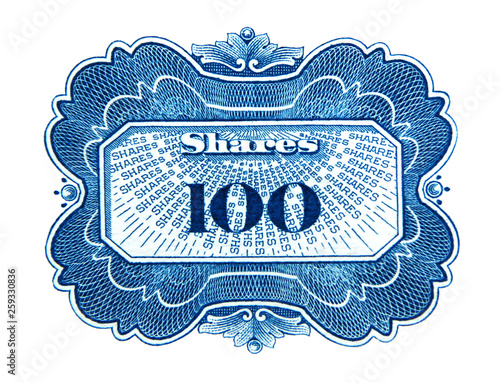 One hundred shares decorative element