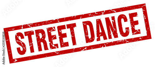 square grunge red street dance stamp