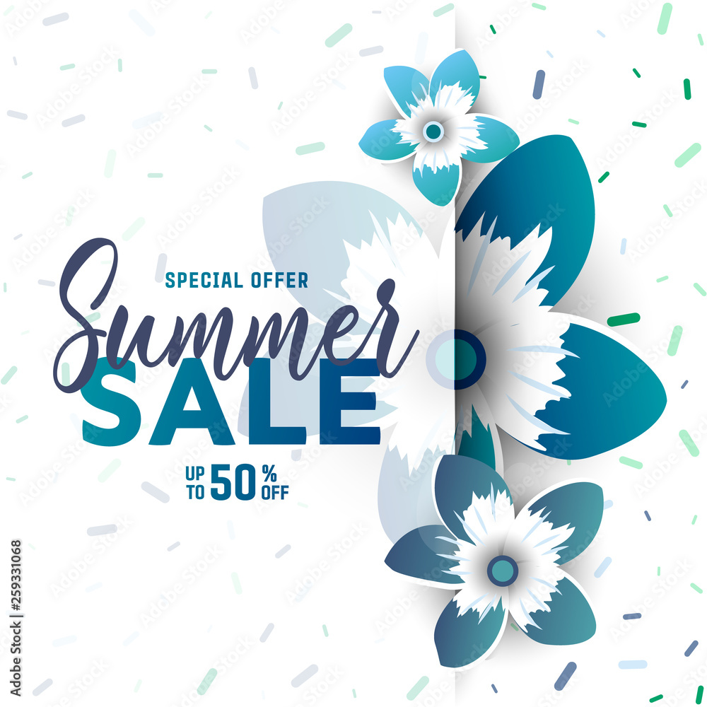 Summer sale background with flowers Summer sale background with flowers