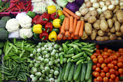 various organic vegetables, farmers market