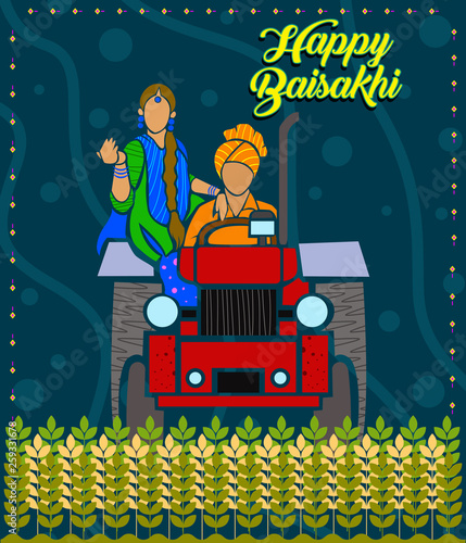 happy baisakhi illustration