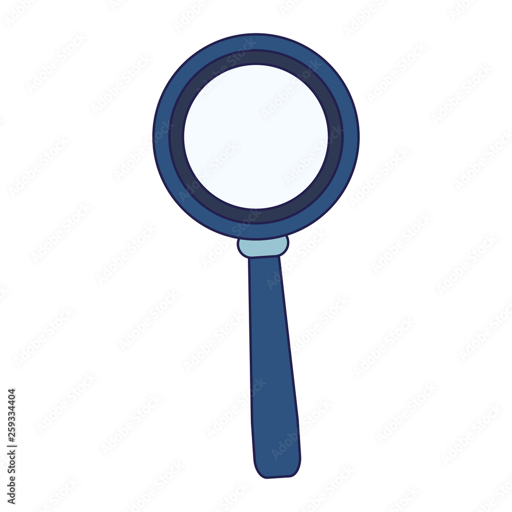 Magnifying glass symbol isolated blue lines Magnifying glass symbol isolated blue lines