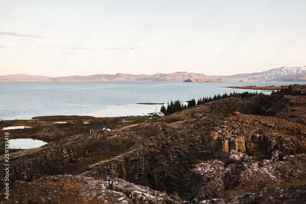 
Beautiful Icelandic landscape, view of a tourist site