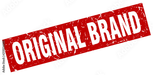 square grunge red original brand stamp
