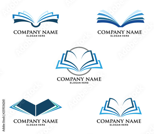 book logo set design vector template