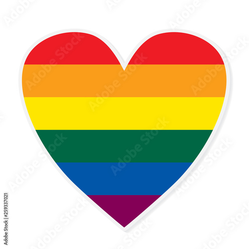 LGBT rainbow falg heart- vector illustration