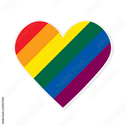 LGBT rainbow falg heart- vector illustration