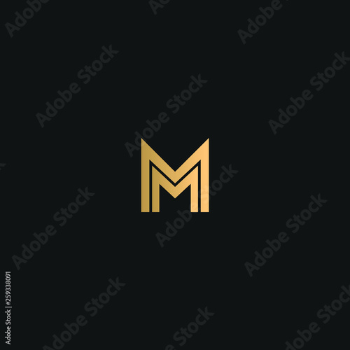 Initial letter MM elegant gold reflected lowercase logo template in black  background Stock Vector by ©reziart 156701850