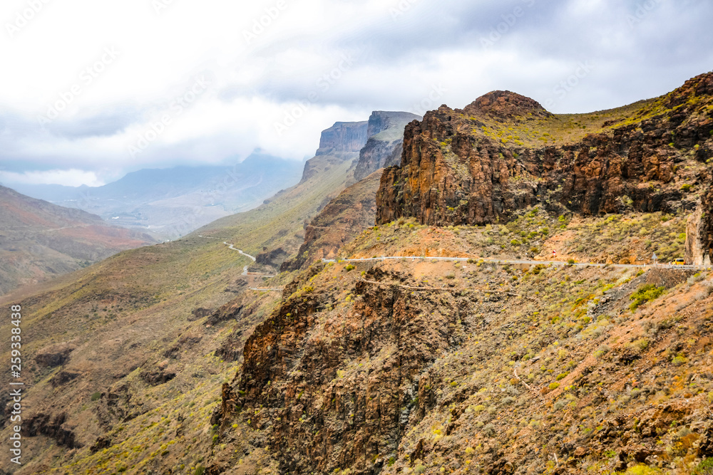 Summer road background in Gran Canaria island Summer road background in Gran Canaria island