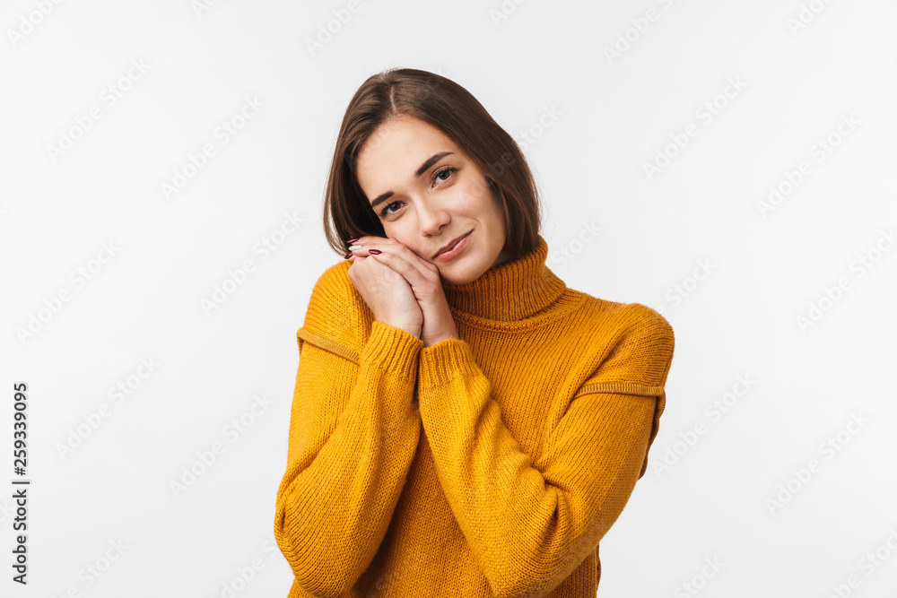 Attractive young woman standing isolated Attractive young woman standing isolated