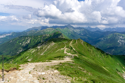 Whirling clouds over the peaks of the Tatra Mountains in June.