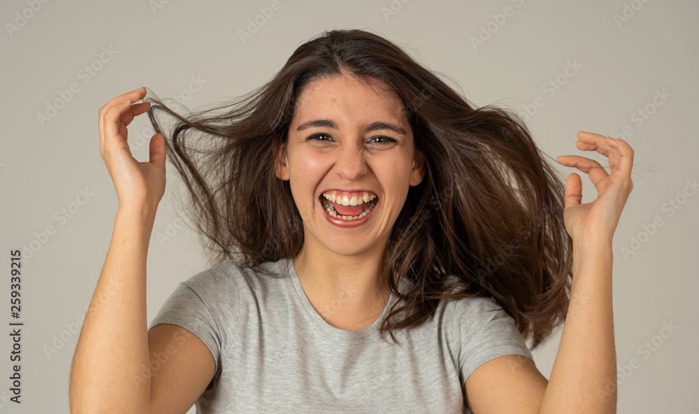 Close up portrait of surprised and happy woman celebrating winning lottery or victory Close up portrait of surprised and happy woman celebrating winning lottery or victory