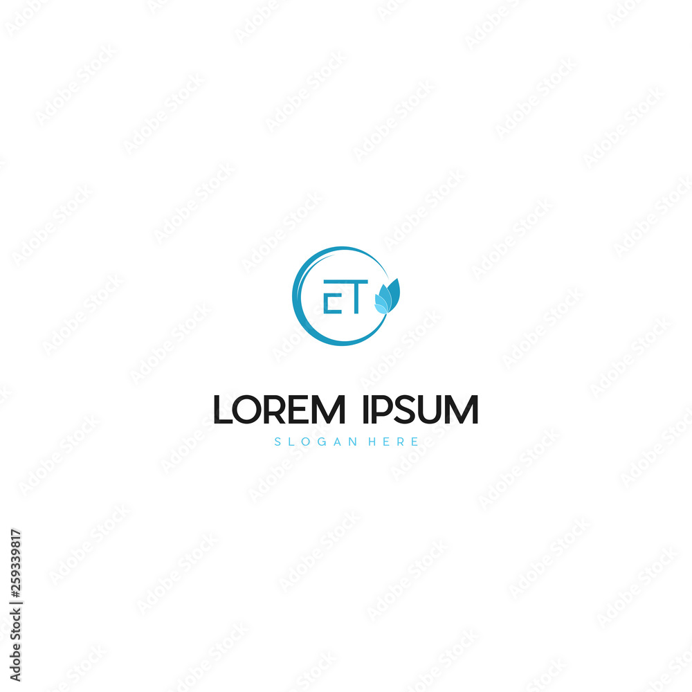 Alphabet letter icon logo ET or TE, Initial letter T and E, rounded shape logo, vector design template with leaf nature logo Alphabet letter icon logo ET or TE, Initial letter T and E, rounded shape logo, vector design template with leaf nature logo