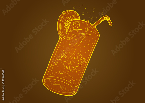 Longdrink / cocktail glass - Vector illustration