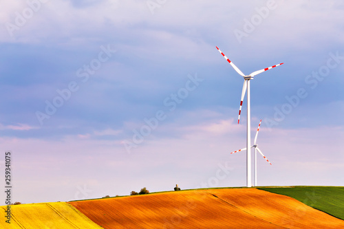 Eco power. Wind turbines park. Lower Austria photo