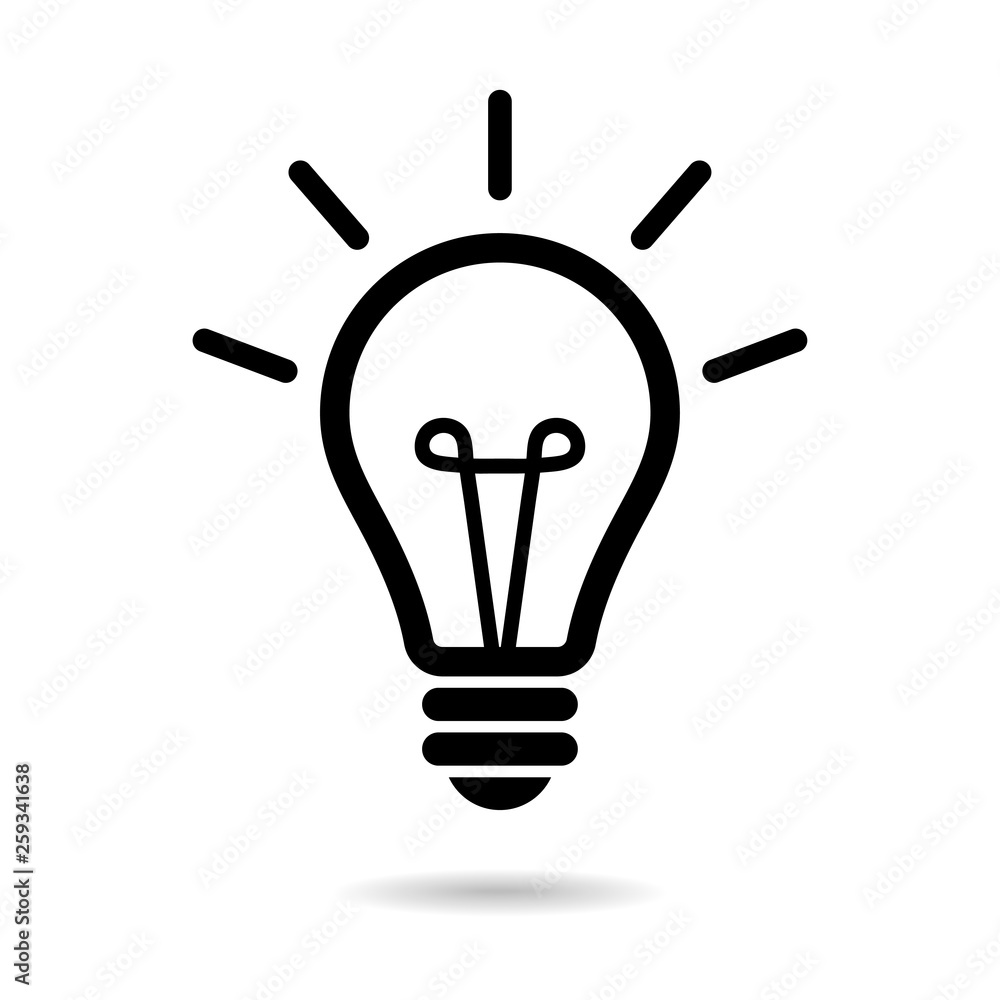 Light Bulb line icon isolated on white Light Bulb line icon isolated on white