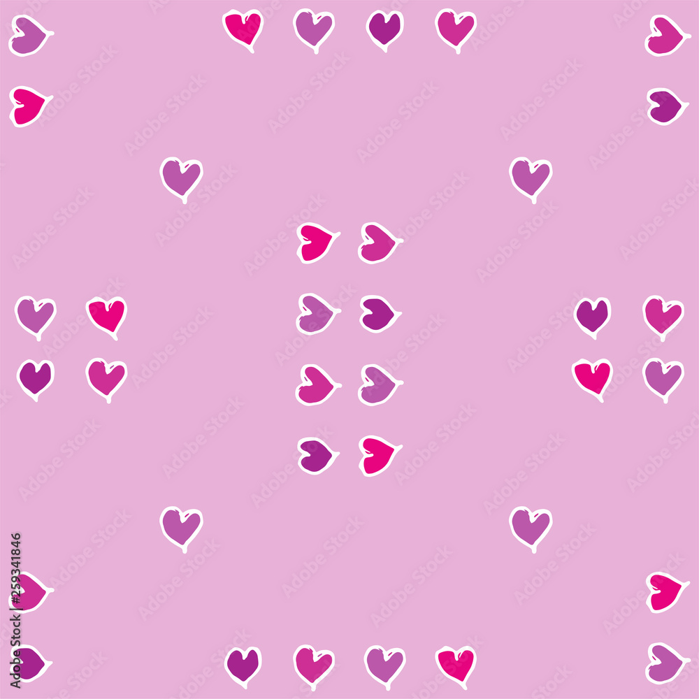 Vector seamless pattern with red small hearts. EPS10