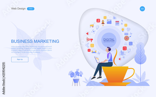 Modern flat design concept of marketing for banner and website templates Inbound marketing, customer attraction, , analysis including marketing promotion, vector illustration.