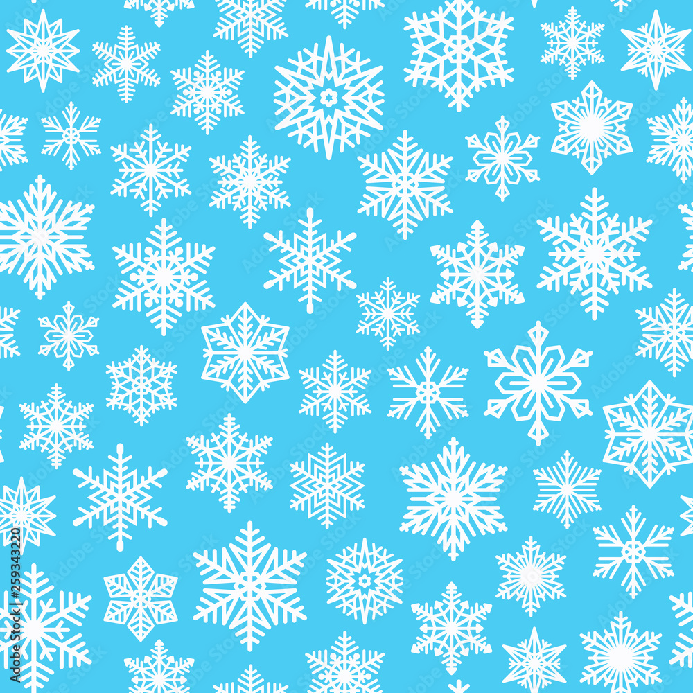 Snowflakes fall seamless background. Pattern for christmas and winter decoration. Vector illustration. Snowflakes fall seamless background. Pattern for christmas and winter decoration. Vector illustration.