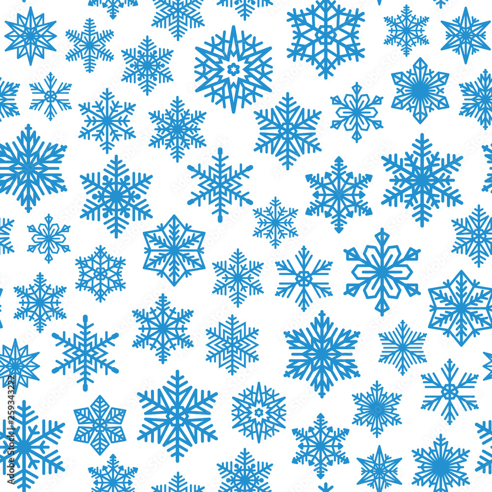 Snowflakes seamless background. Pattern for christmas and winter decoration. Vector illustration. Snowflakes seamless background. Pattern for christmas and winter decoration. Vector illustration.