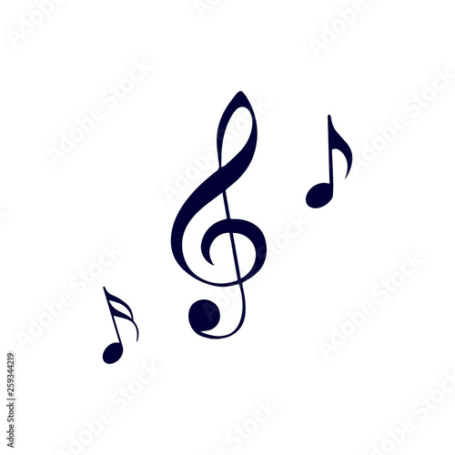 A collection of vector musical notes